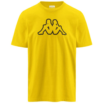 T-shirt gialla da uomo con maxi logo Kappa Cromen, Abbigliamento Sport, SKU a722000373, Immagine 0